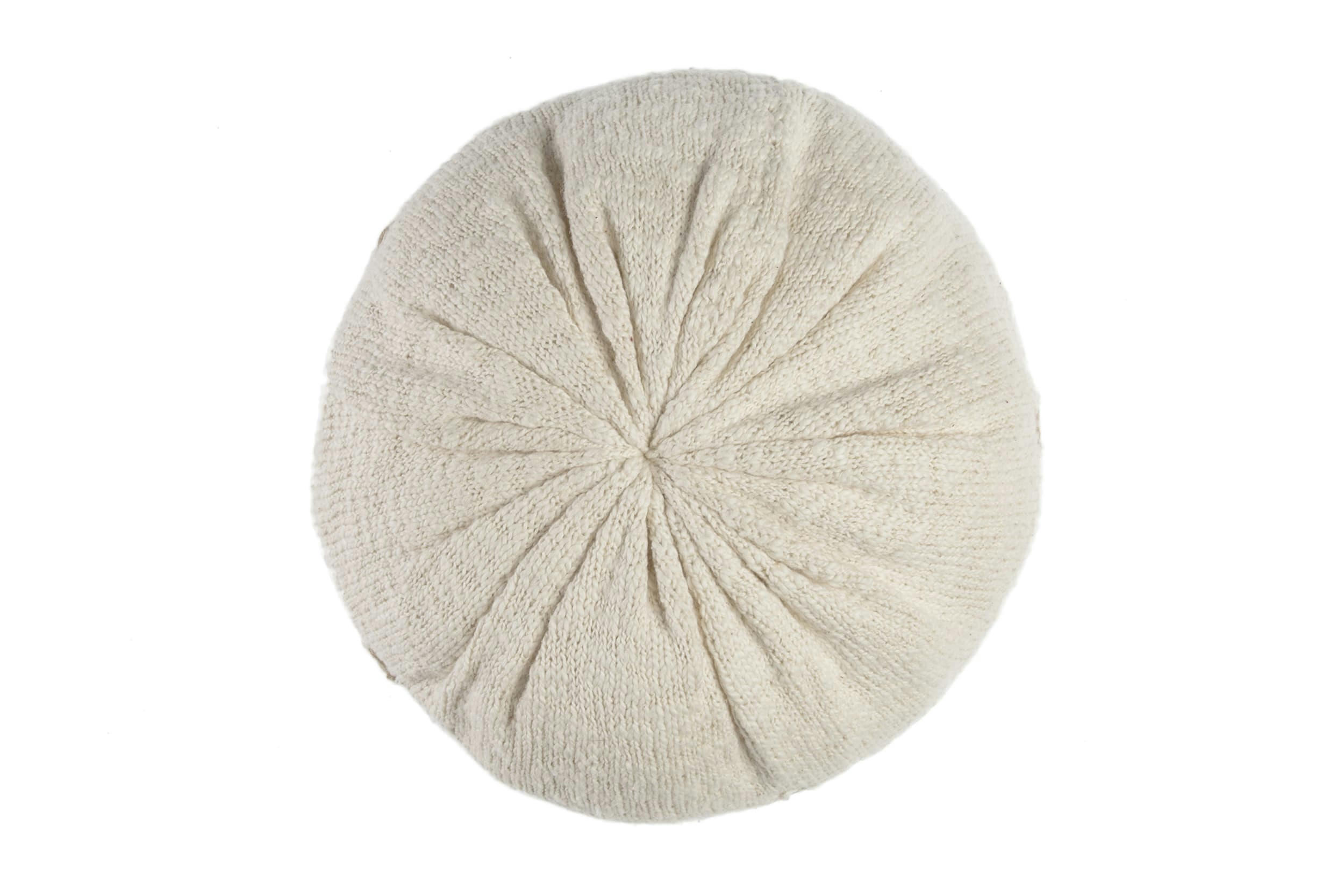 TRIBUTE TO COTTON - Coussin rond en coton blanc Ø25x10