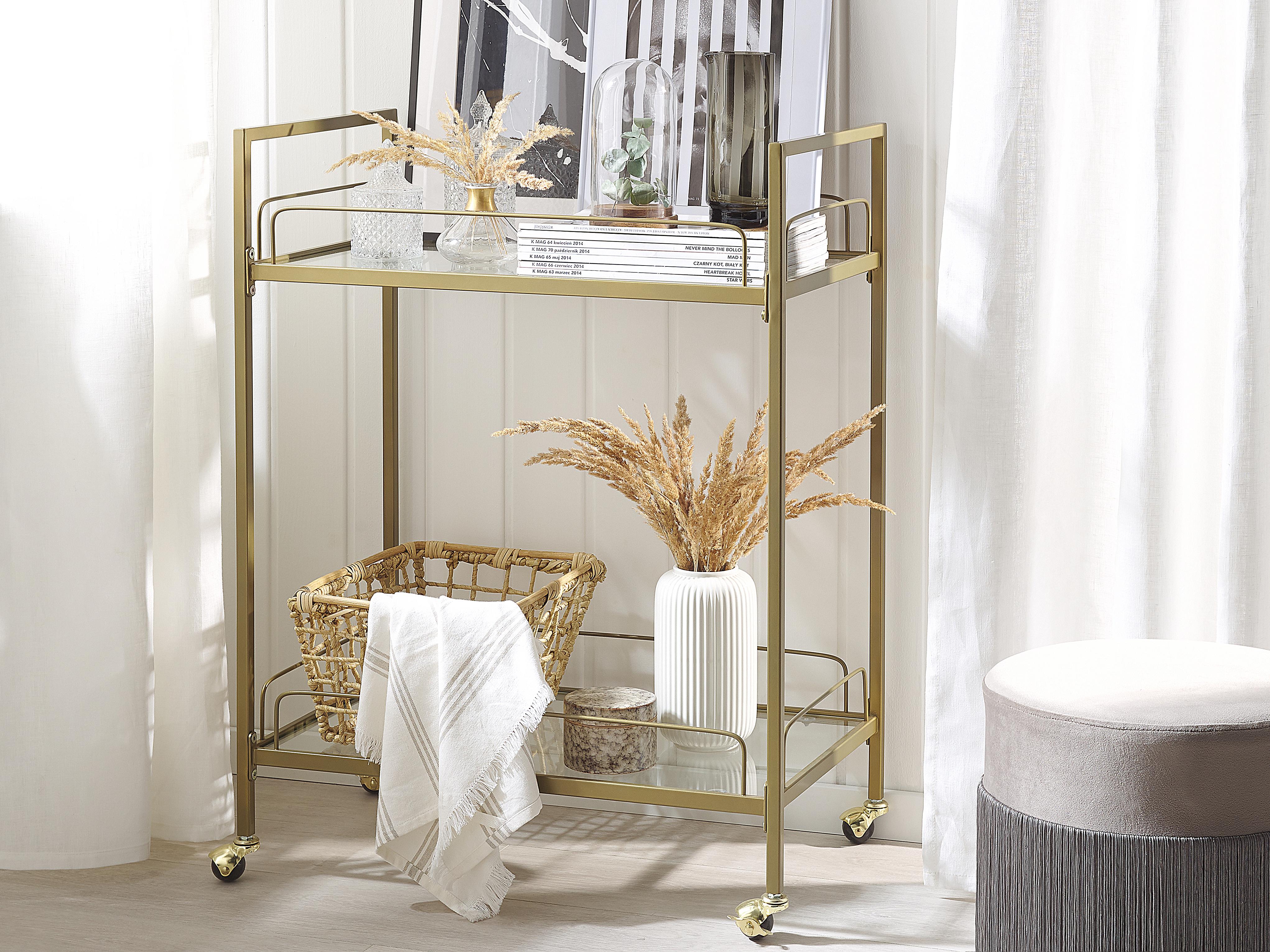Kitchen Trolley VENETA Metal Gold