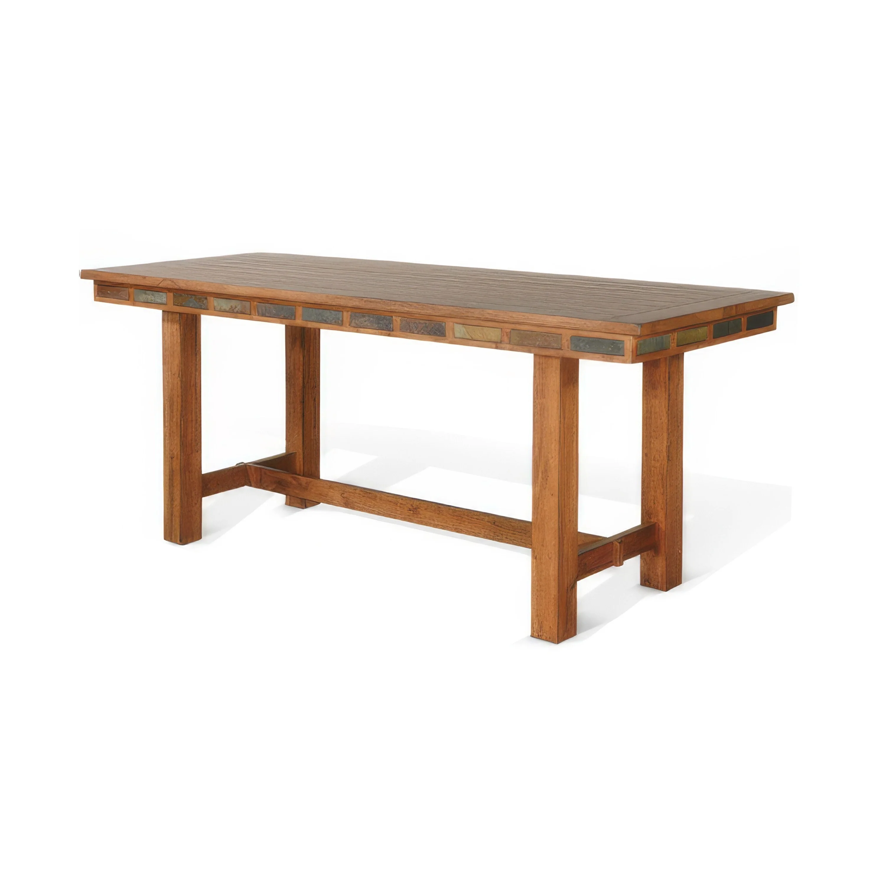 Marv Counter Height Narrow Dining Table, Brown Wood, Rectangle 84 Inch
