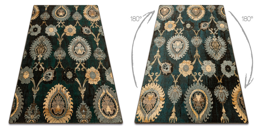 Dywan wełniany POLONIA Olivo Ornament patyna zielony 170x235 cm