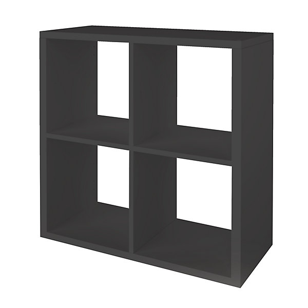 étagère modulable 4 cubes avec 2 portes GoodHome Mixxit anthracite