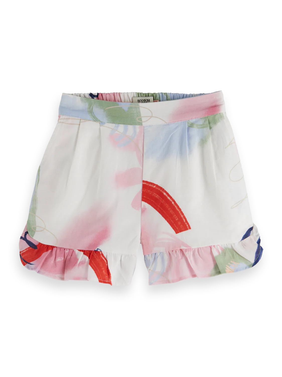 Girls' Linen-Blend Printed Short