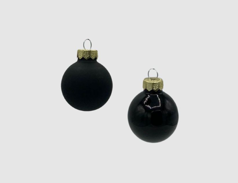 Weihnachtskugeln Schwarz Glas Ø3cm matt & opal