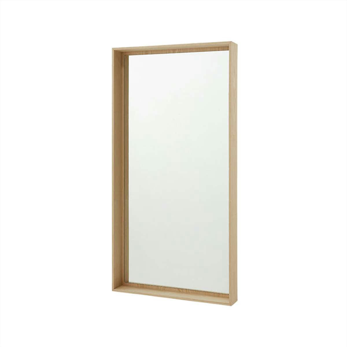 PEILI - Miroir verre et MDF avec placage en frêne H100xL50x8cm