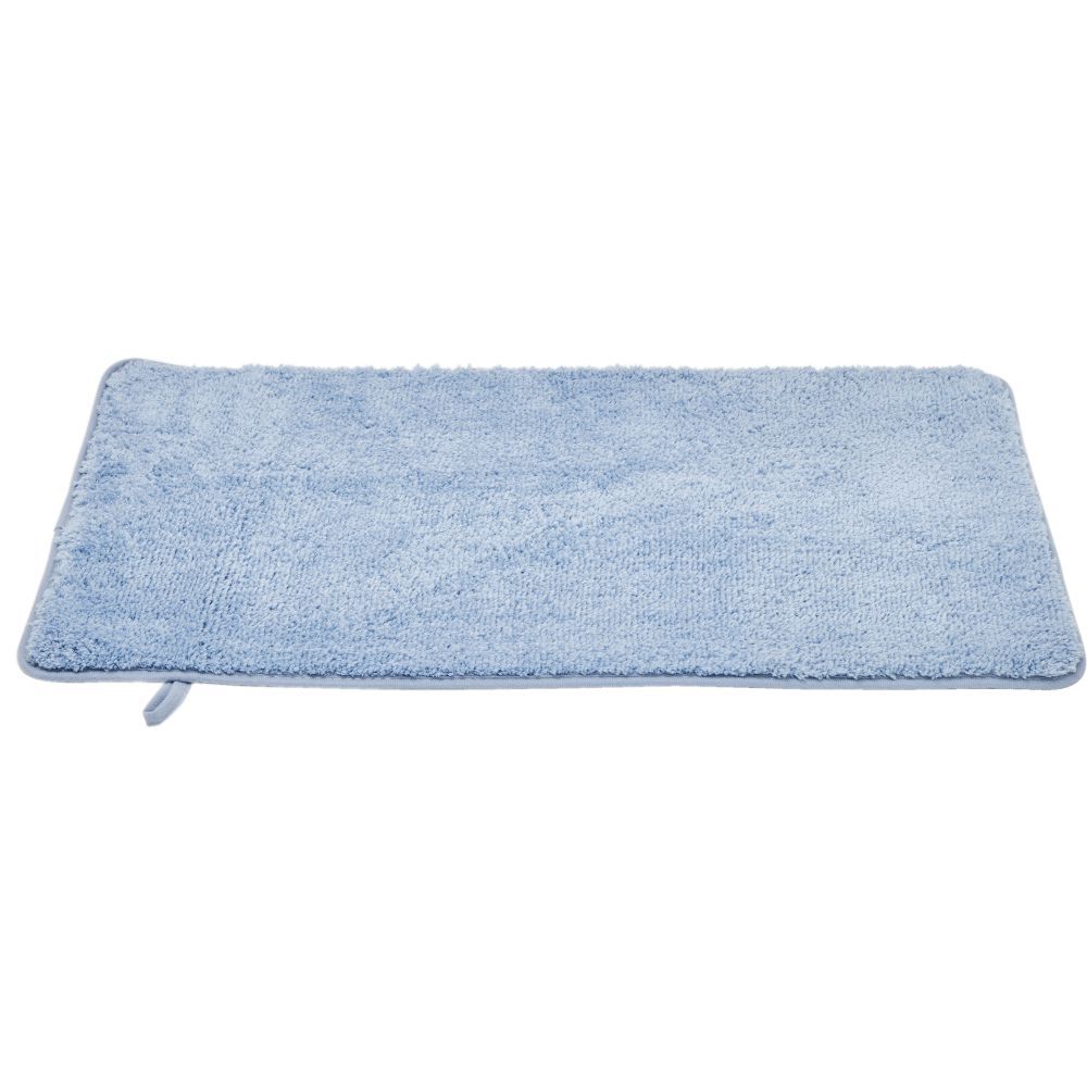 Tapis de bain mémoire de forme bleu 75x45cm