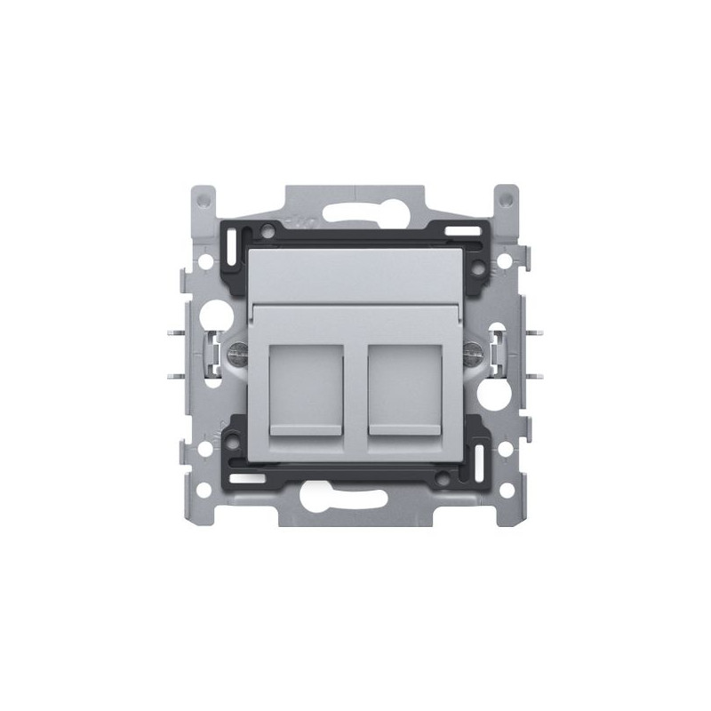 Prise encastrable RJ45 double sterling NIKO