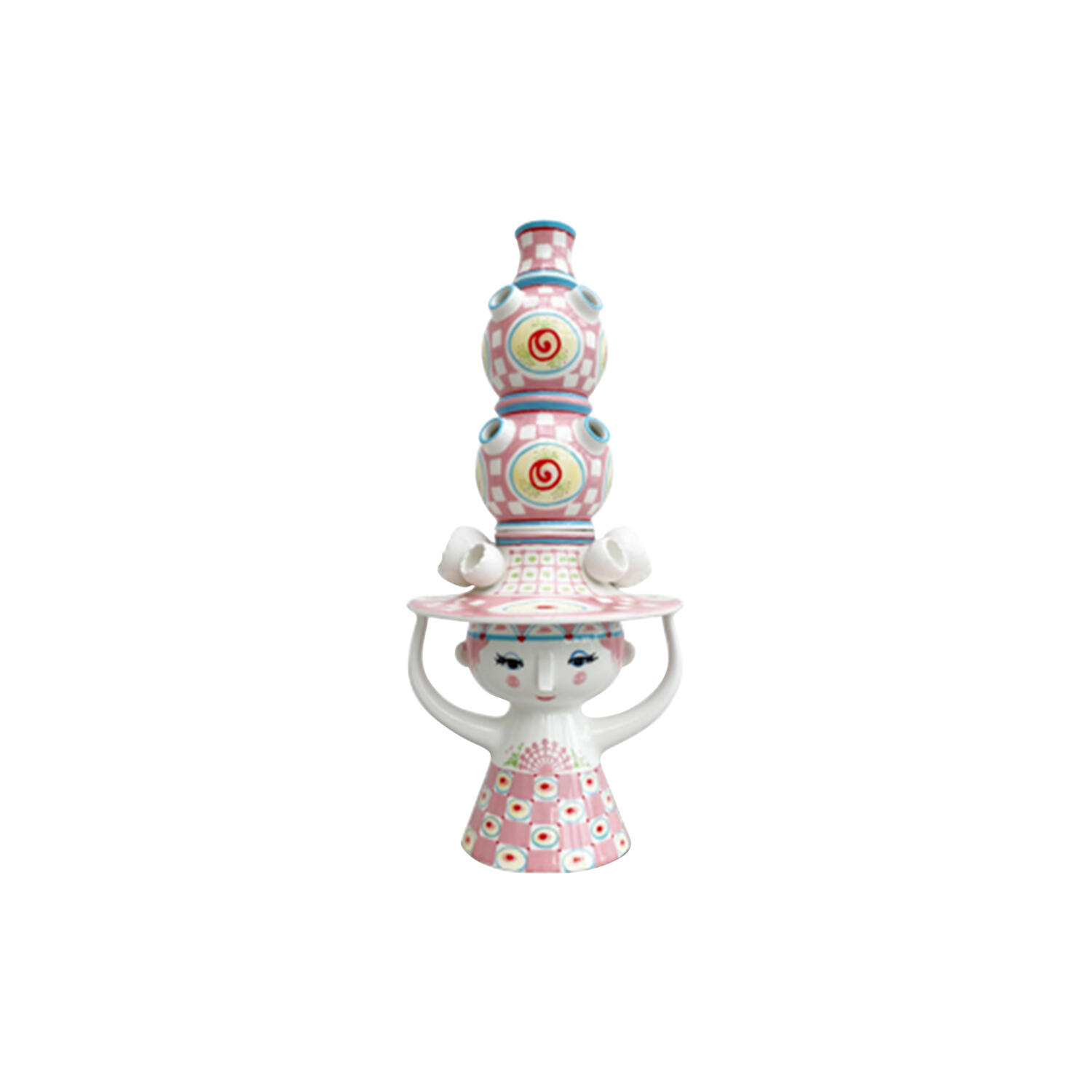 Lady with hat Vase, pink