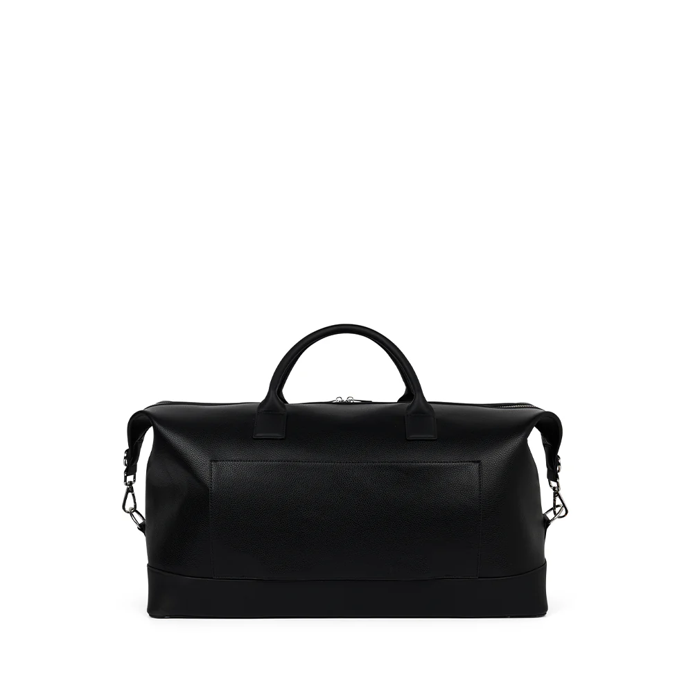 The June - Black Vegan Leather Travel Bag