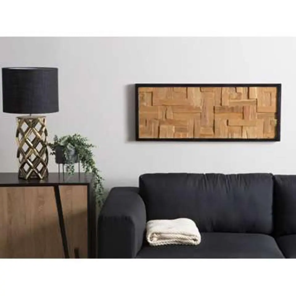 TOLUCA - Wanddecoratie - Lichte houtkleur - Teakhout