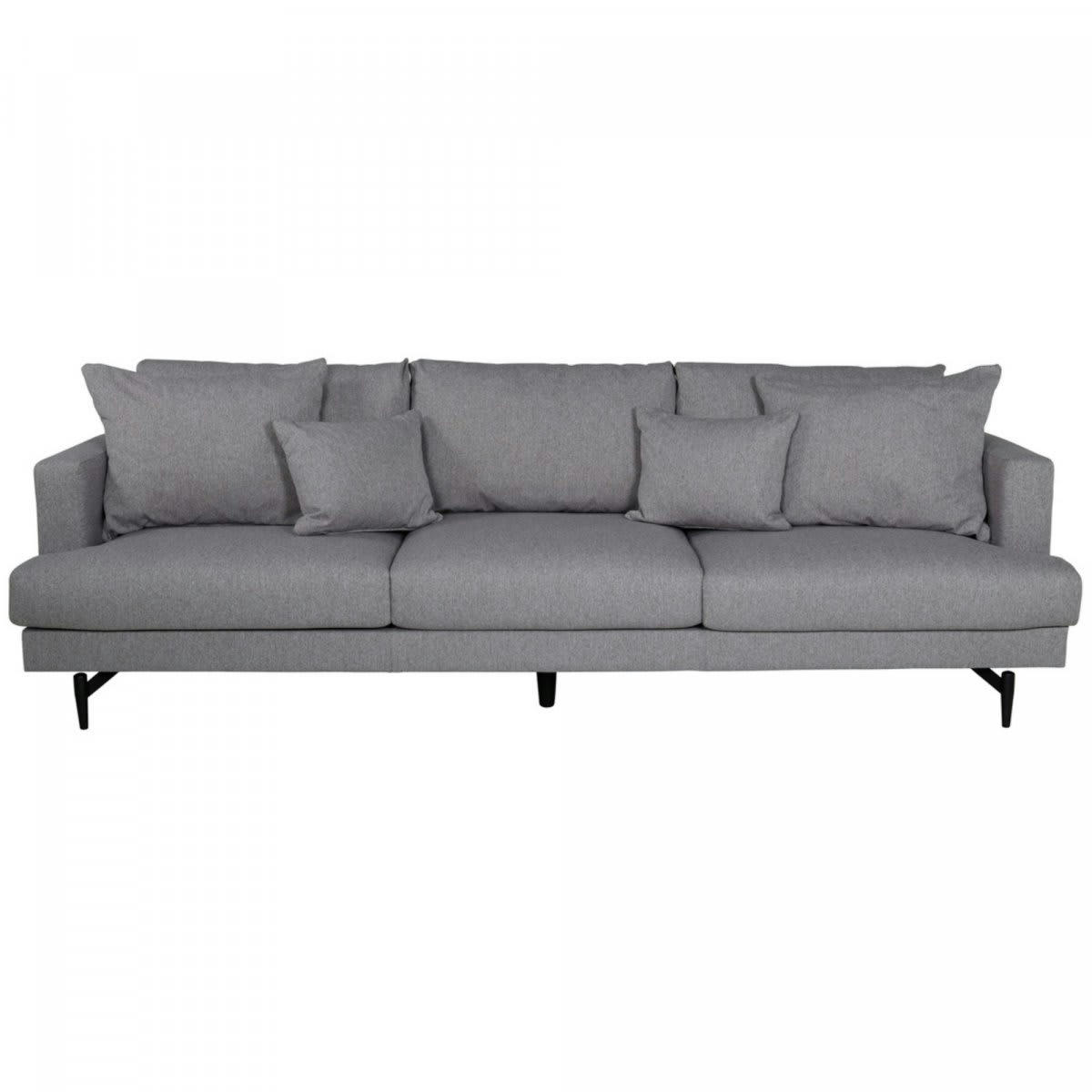 BENITO - Canapé droit 3 places en tissu gris