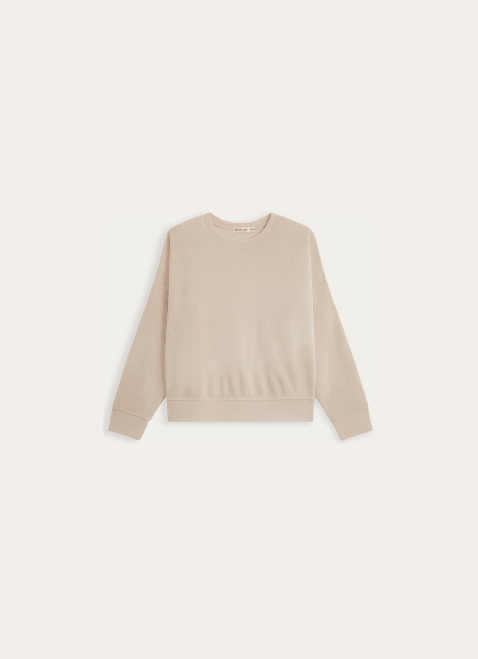 SWEATSHIRT EN VELOURS BEIGE