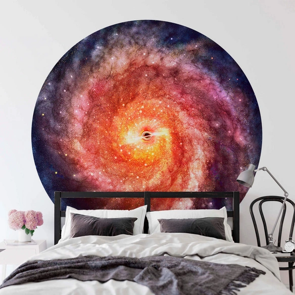 Vliestapete »Runde Vliestapete«, Aerroscape Universum Galaxie, mehrfarbig, matt