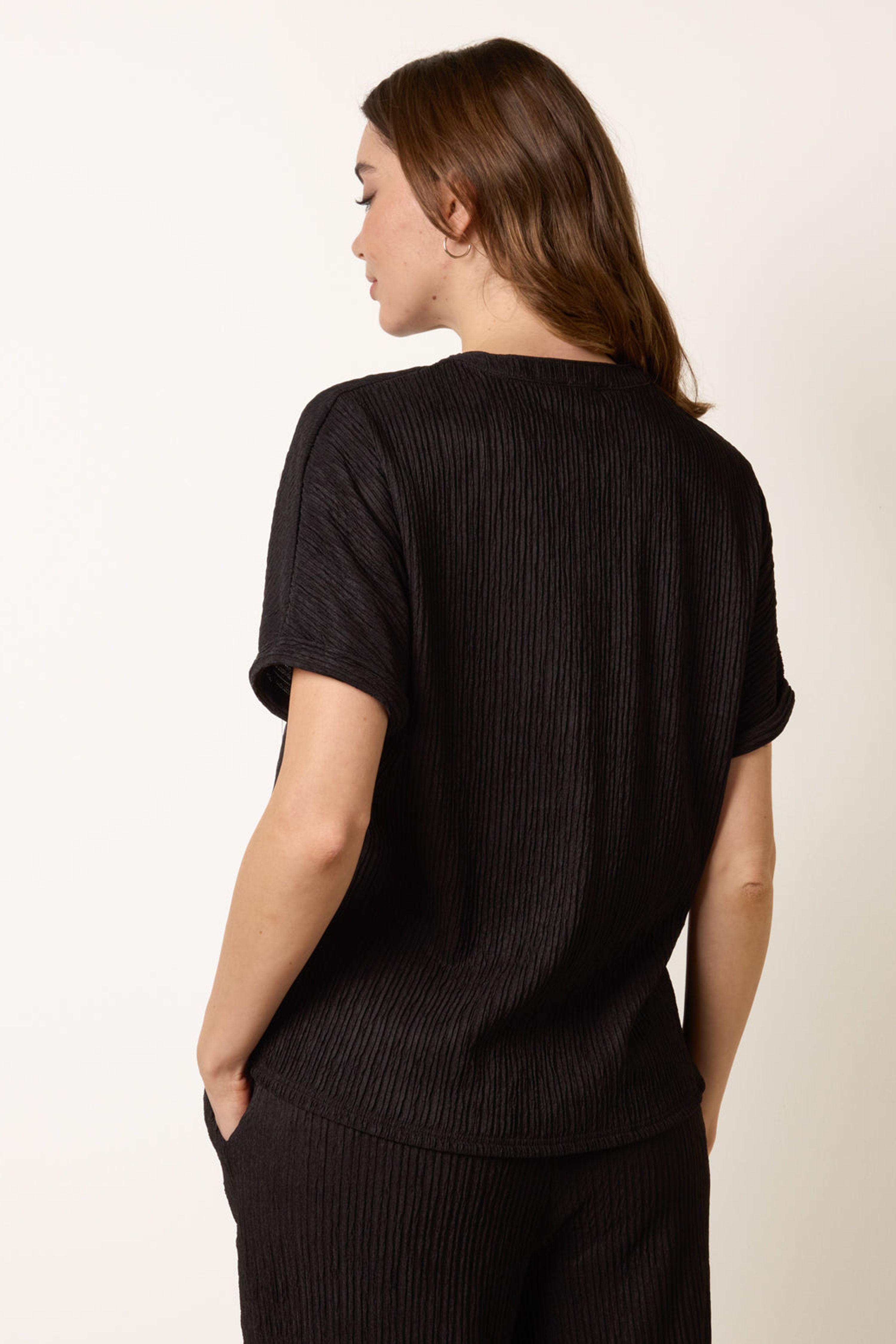 Blue Vanilla Black Grandad Collar Oversized Top