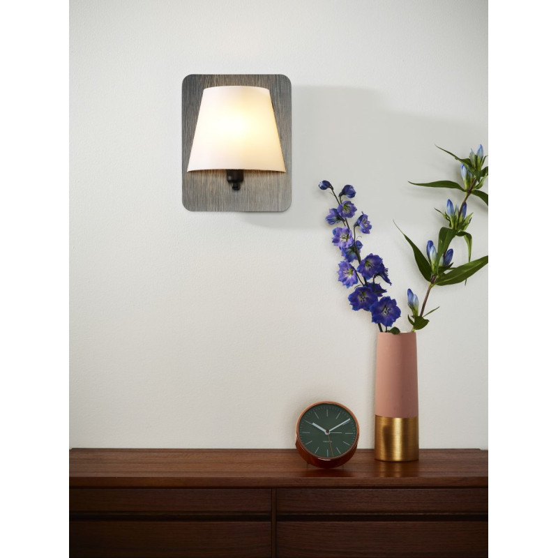 Applique Idaho en bois gris E14 15 W LUCIDE