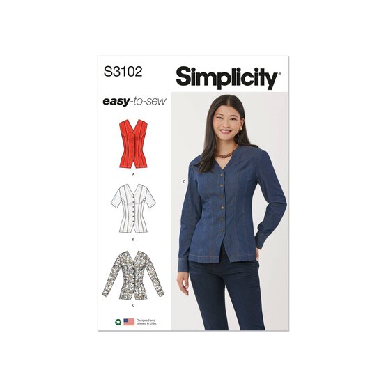 Simplicity Women’s Shirt Sewing Pattern S3102 (18-26)