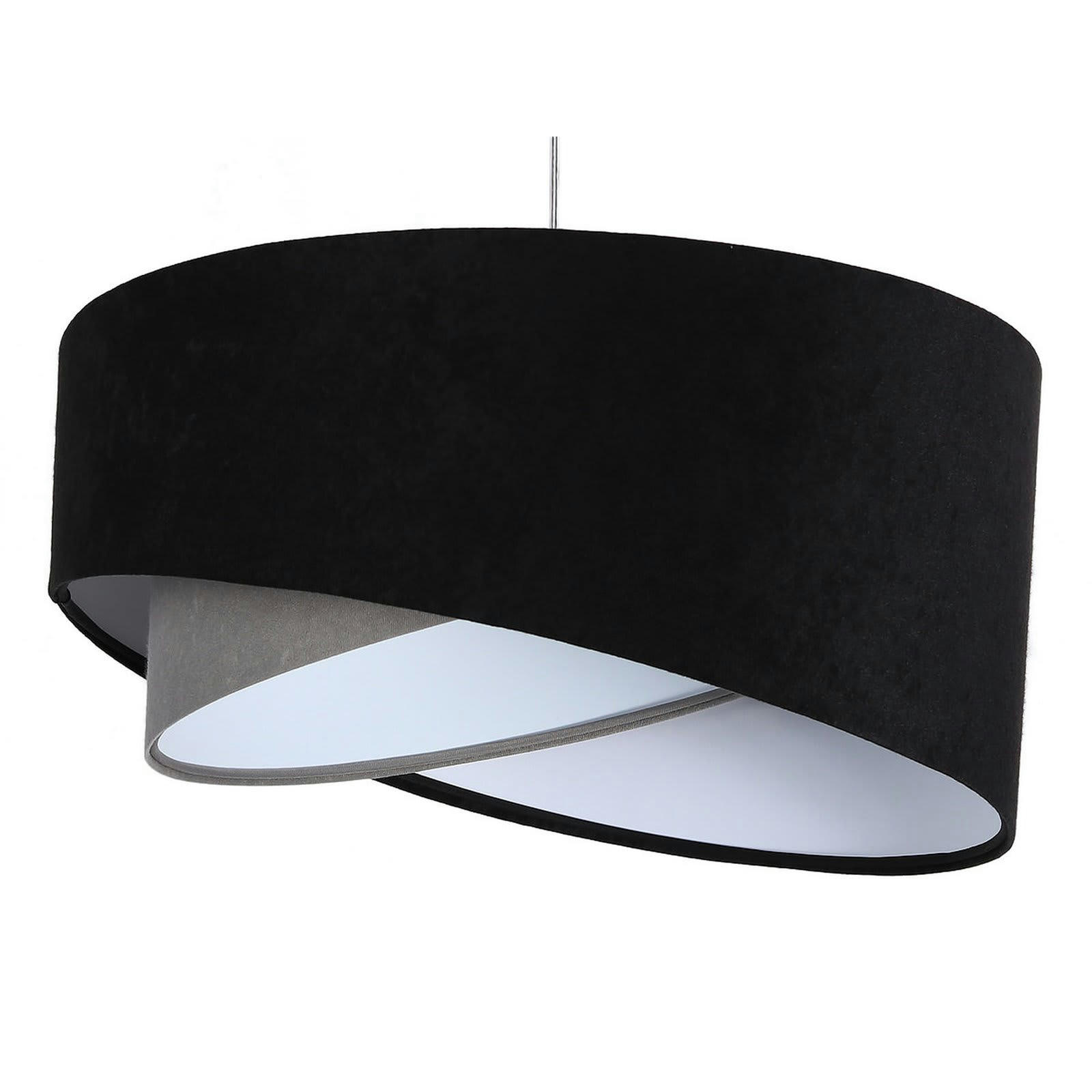 ASYMETRIC - Suspension Tissu Noir 50x50x25 cm