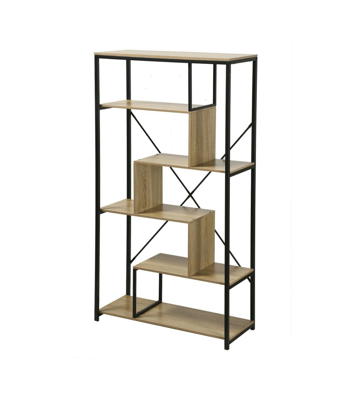- Bibliothèque avec étagères 6 niveaux H160 cm