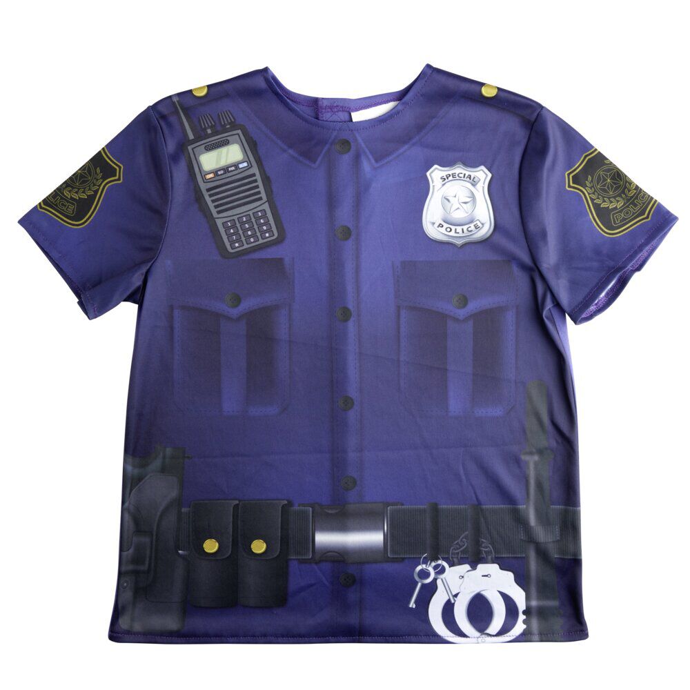 Déguisement enfant policier avec t-shirt bleu (4/6ans ou 7/10)