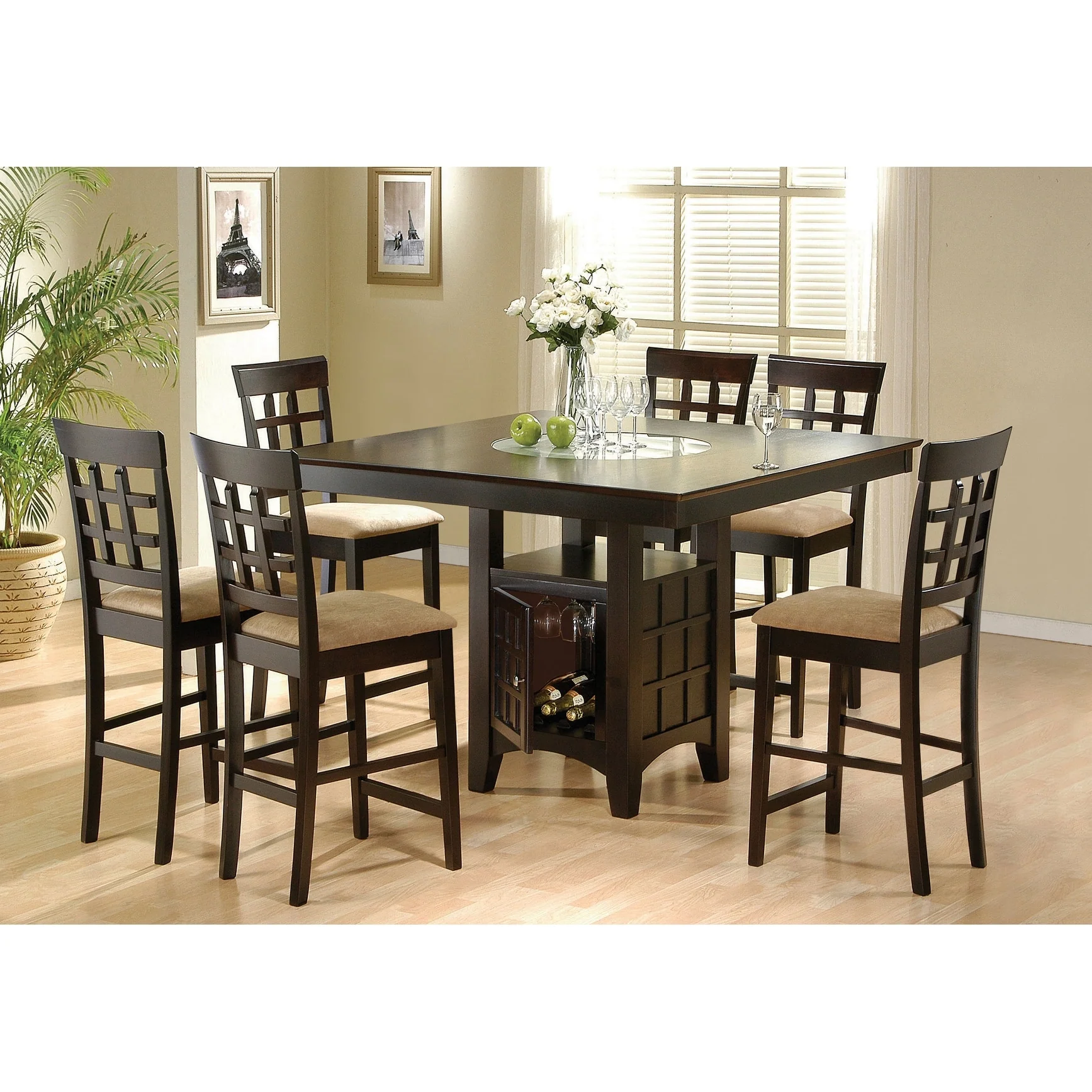 Clanton Cappuccino Square Counter Height Dining Set