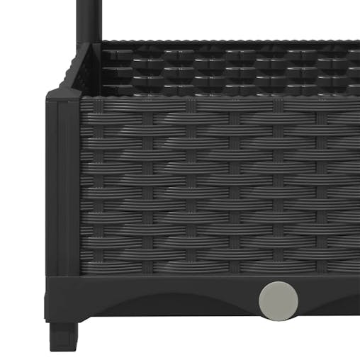 NNEVL Garden Planter with Trellis Black 80x40x121.5 cm PP