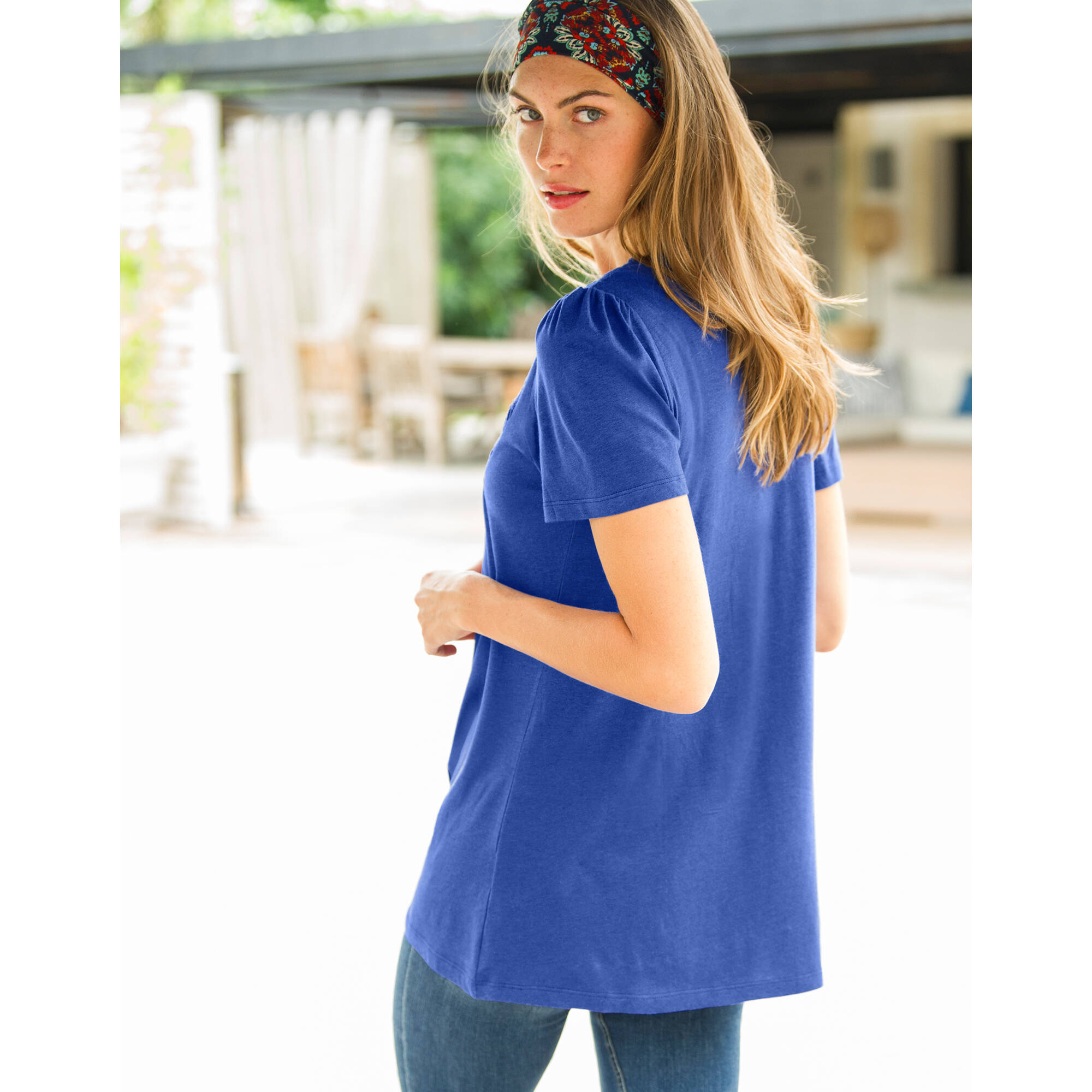 T-shirt macramé manches courtes