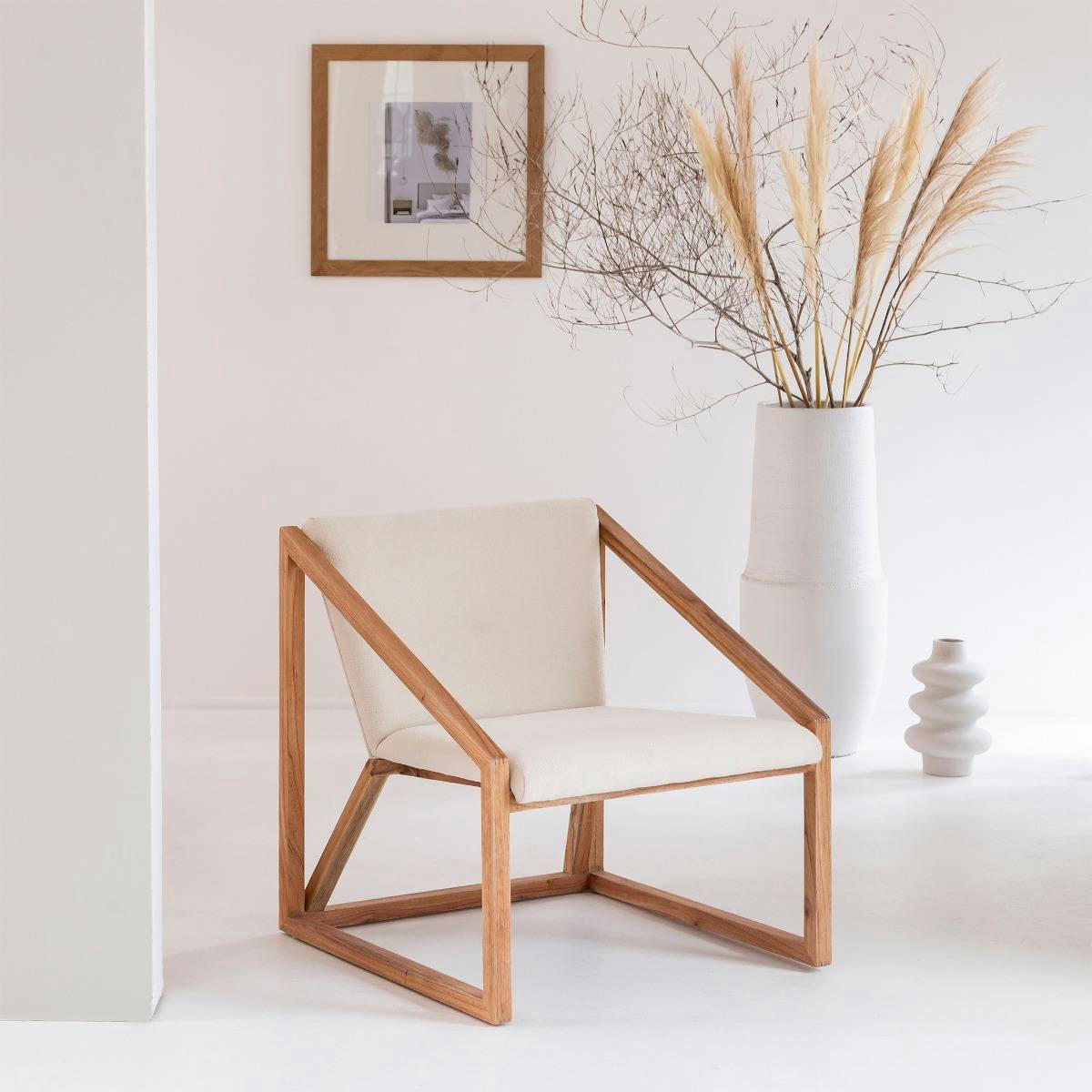 SUZIE - Fauteuil en bois blanc 67 cm