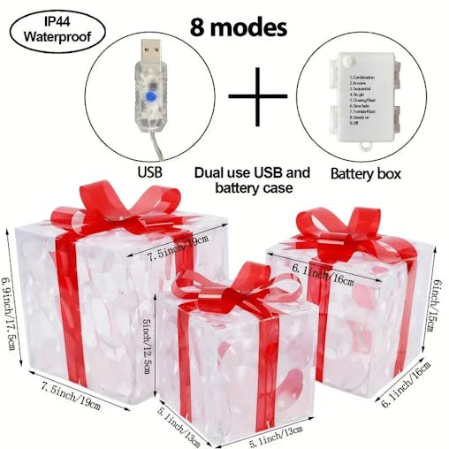 NNETM Enchanted Glow: Illuminated Christmas Gift Boxes