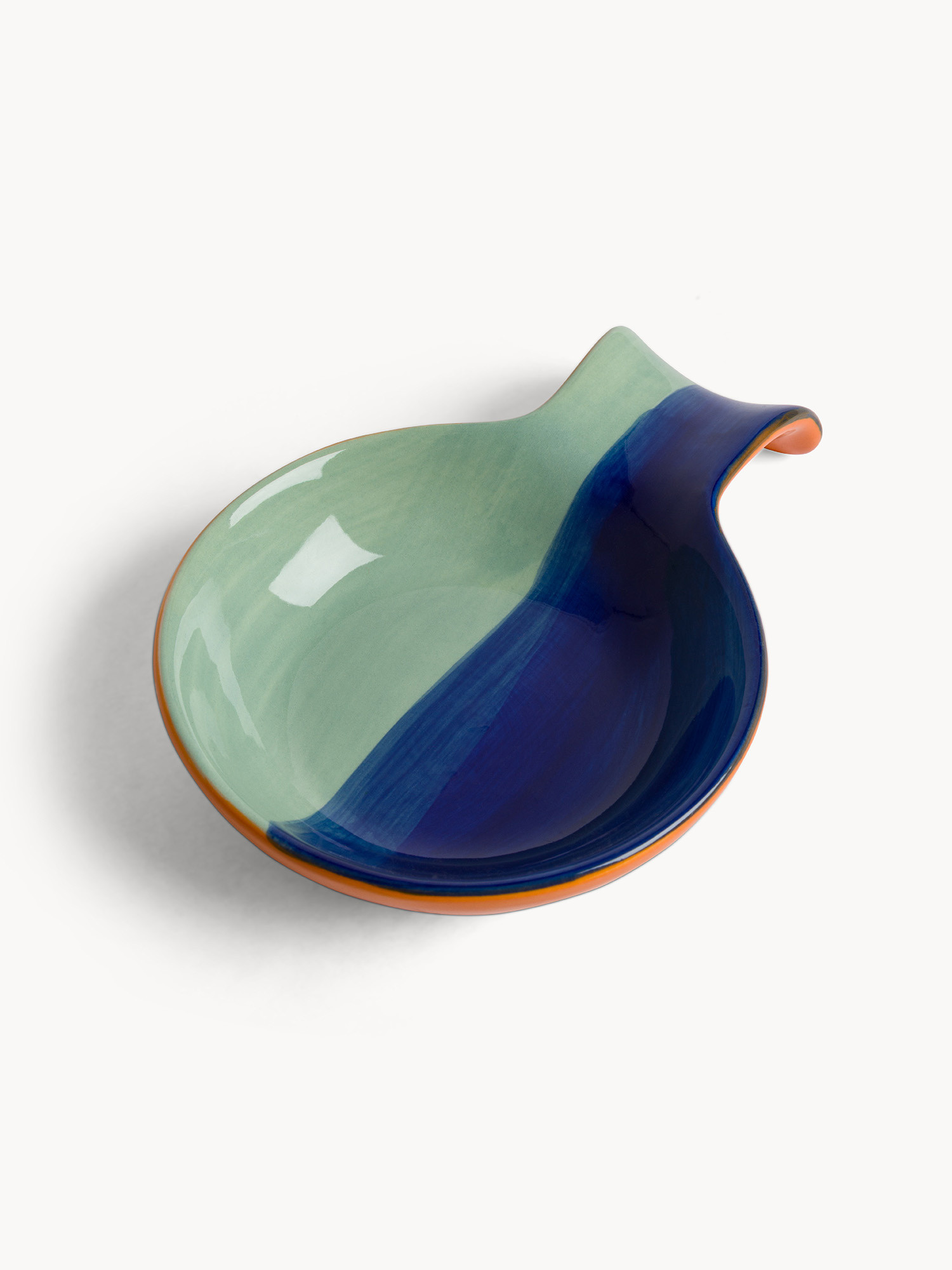 Porta mestolo in ceramica a righe