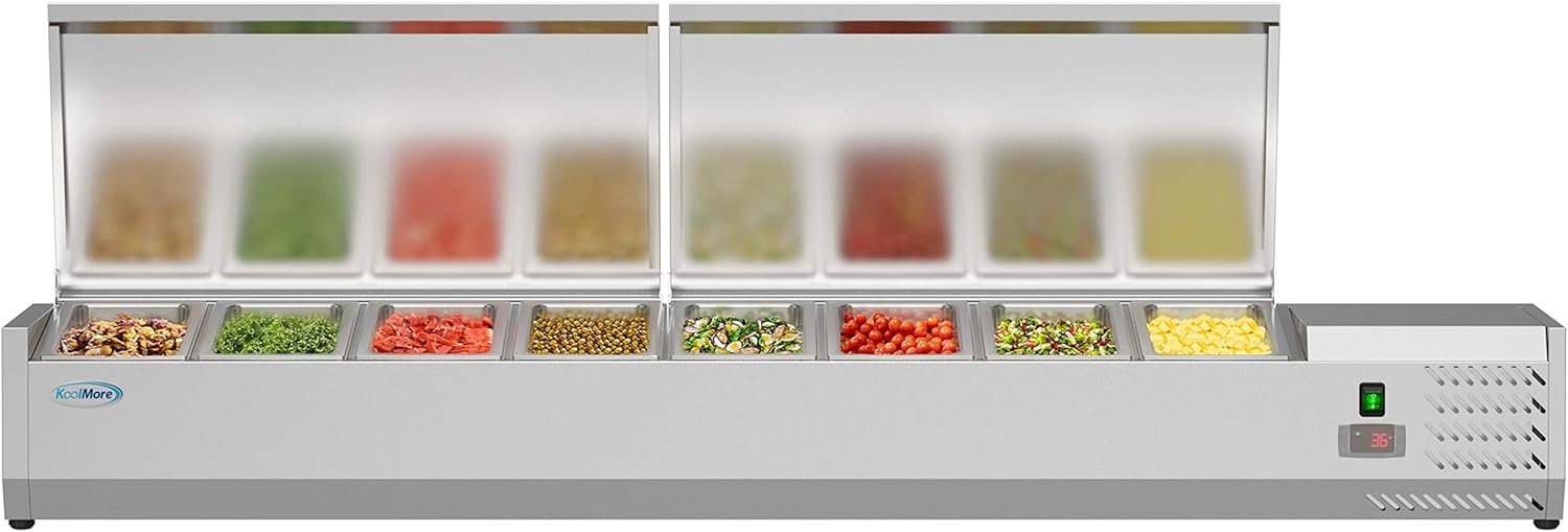 KoolMore SCDC-8P-SSL Commercial-Refrigerator, 71 Inch, Silver