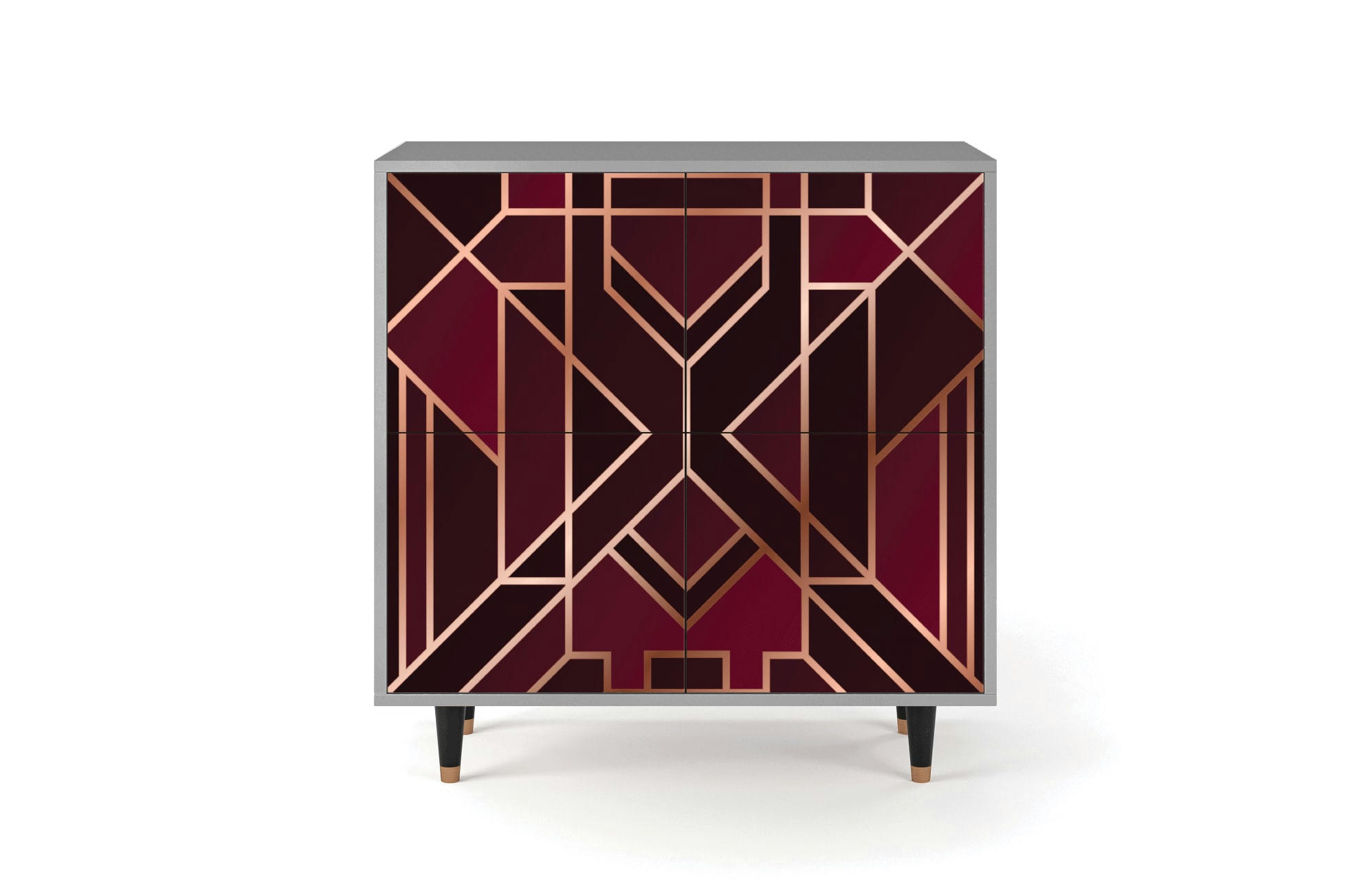 BURGUNDY JEWELERY - Buffet  bordeaux 4 portes L 94 cm