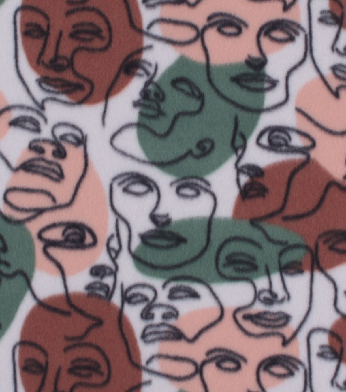 Abstract Faces Blizzard Fleece Fabric