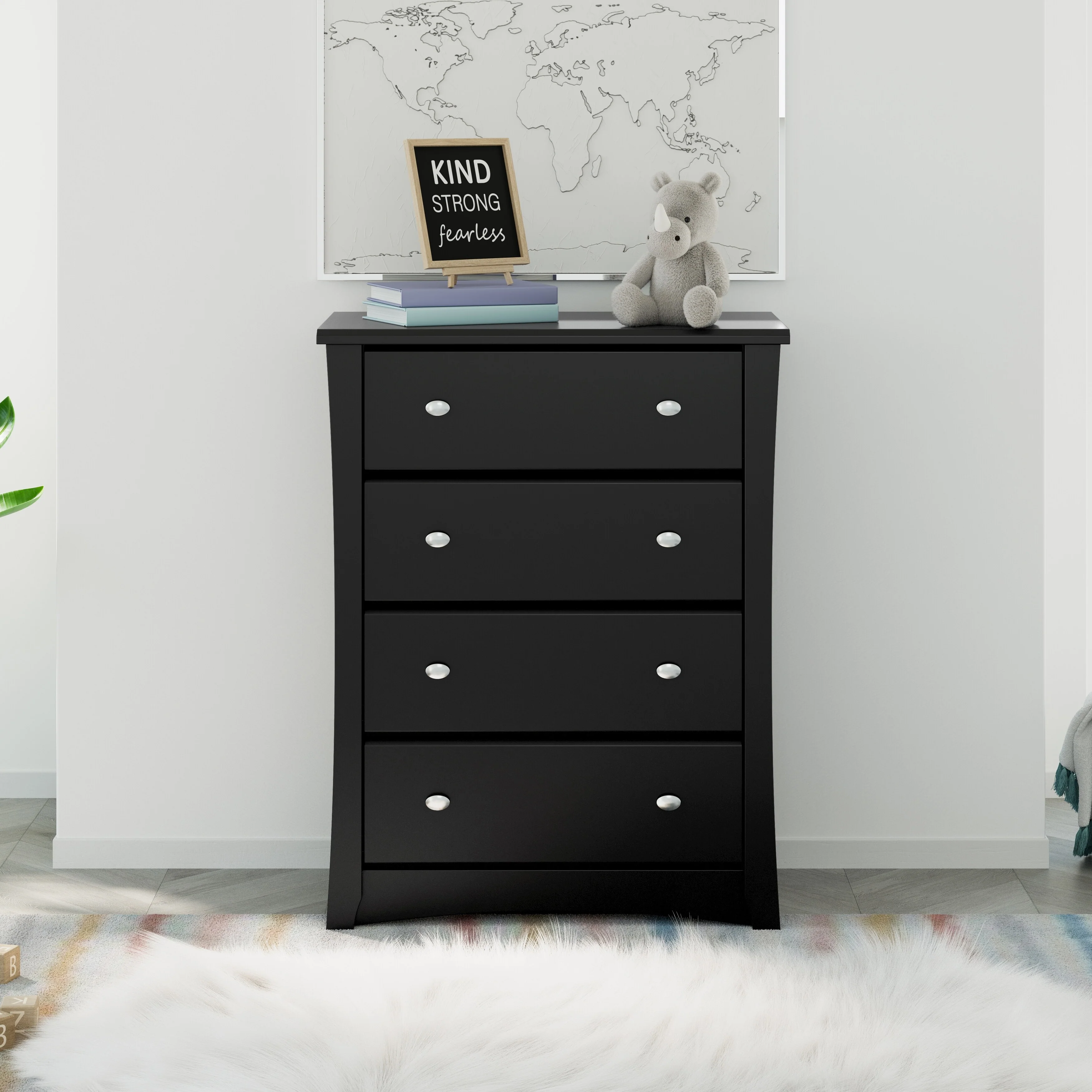 Storkcraft Crescent 4 Drawer Chest - Durable, Stylish, and Elegant Storage Solution with 4 Spacious Drawers