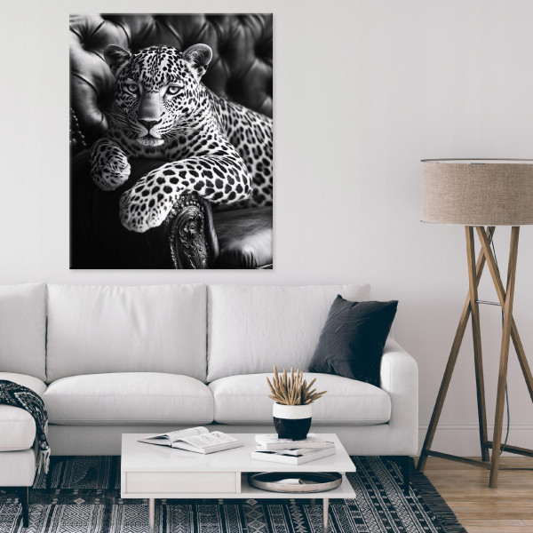 Obraz Jaguar Na Fotelu Zwierzę Do Sypialni Salonu Kuchni Na Płótnie 60X40