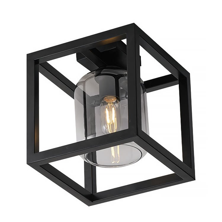 Freelight plafondlamp Dentro - 1 lichts - 25.5 x 27.5  cm - zwart rook