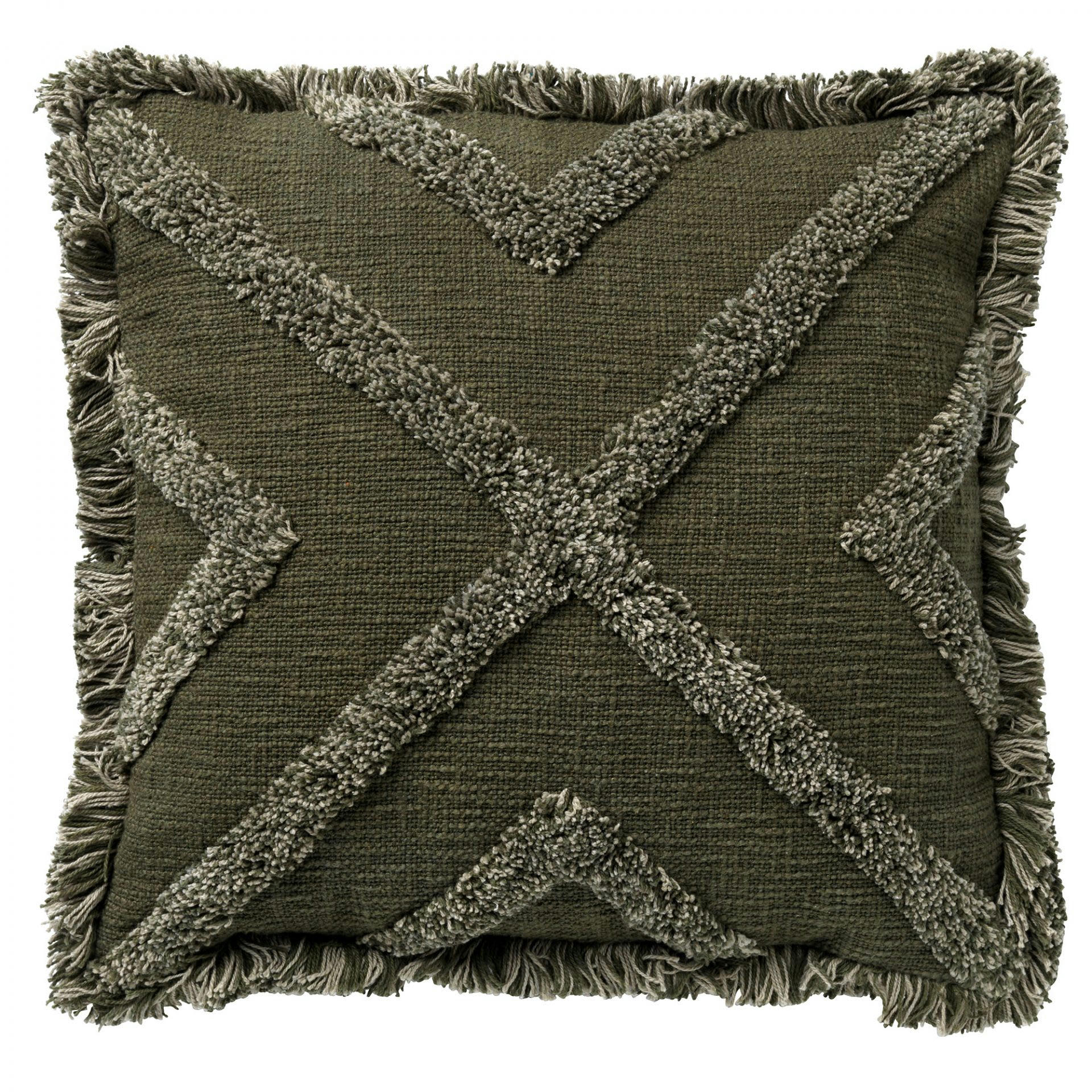 - Housse de coussin vert en coton-45x45 cm avec motif