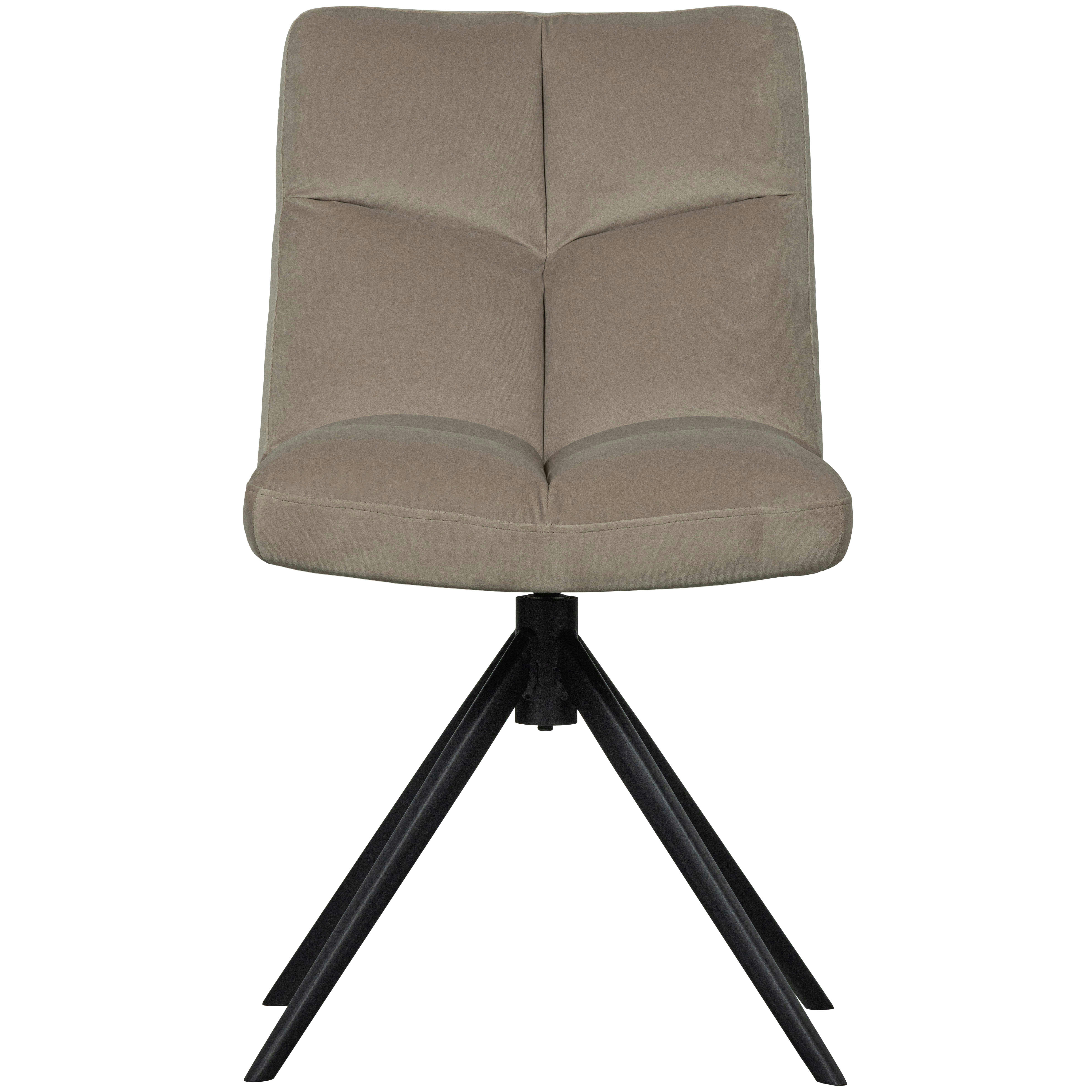 VINNY - Chaise de table pivotant en velours sable