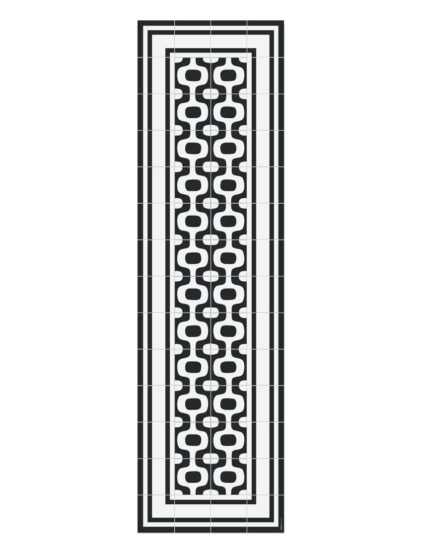 CONTEMPORAIN - Tapis en vinyle Ipanema noir 60x240