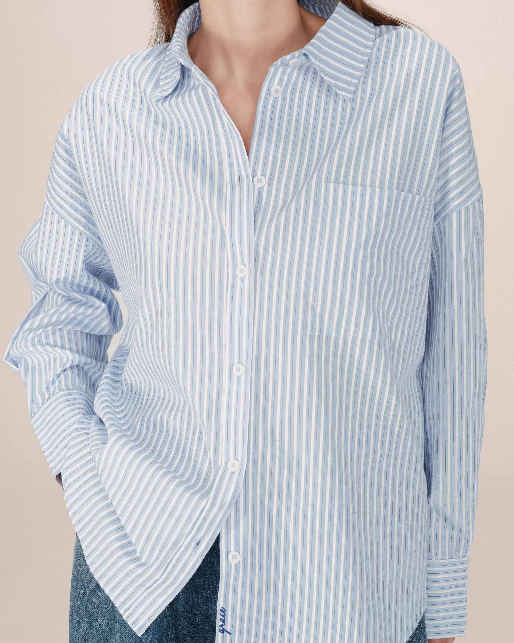 Chemise a rayures bleuet Sully