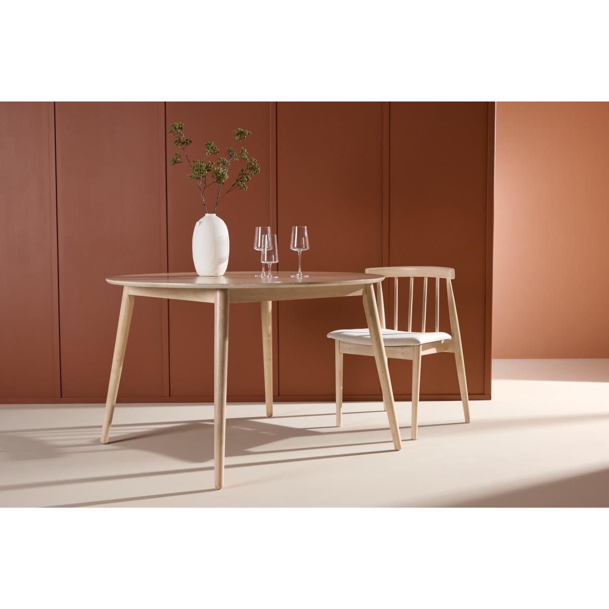 Svea - Ugo ronde eettafel - ø120 cm - rubberhout - whitewash