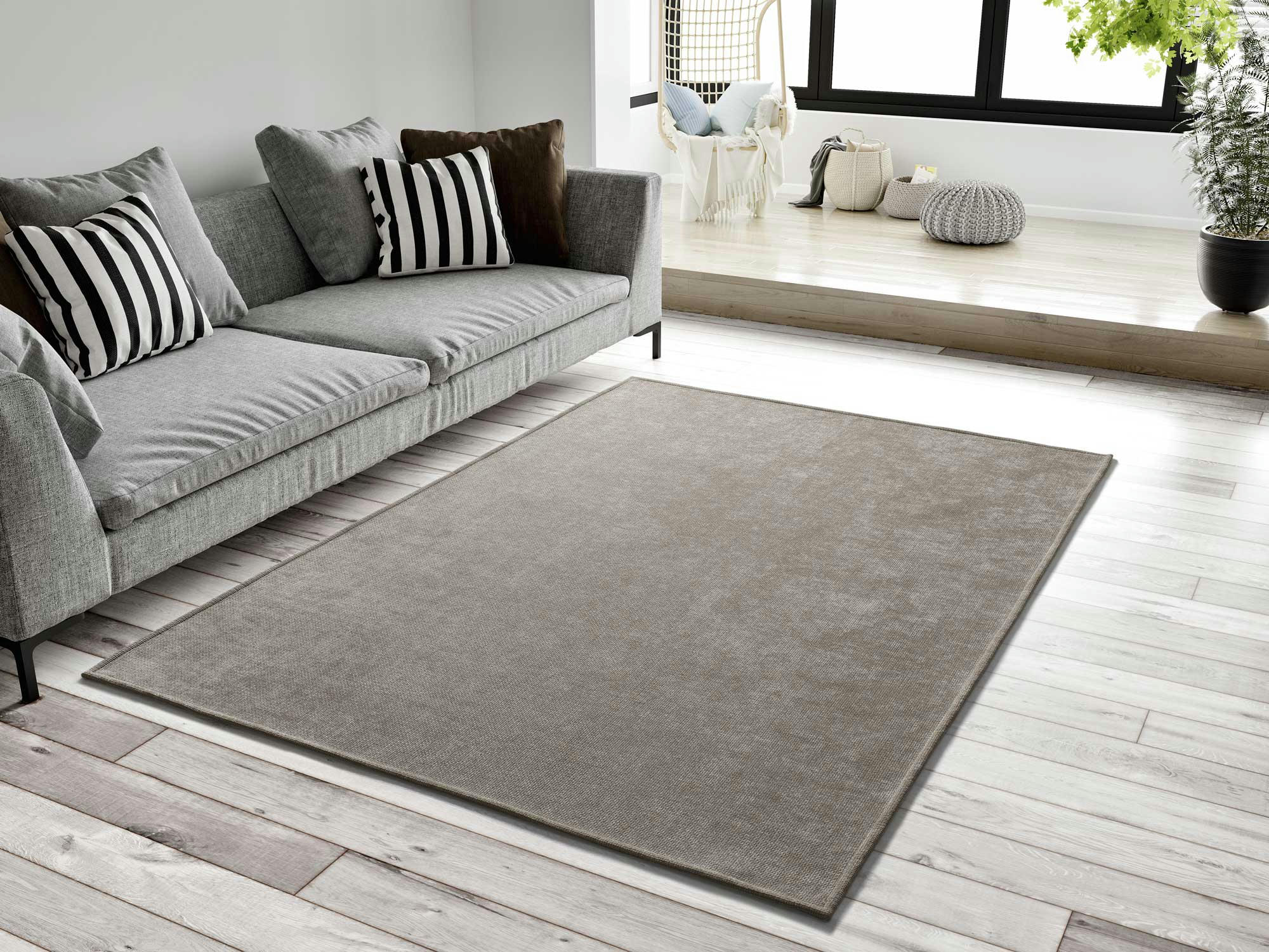 HARRIS - Tapis uni lavable beige, 060X120 cm