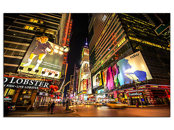 DECLINA, Tableau toile imprimée, Tableau toile photo Times square à new york, 100x60 cm
