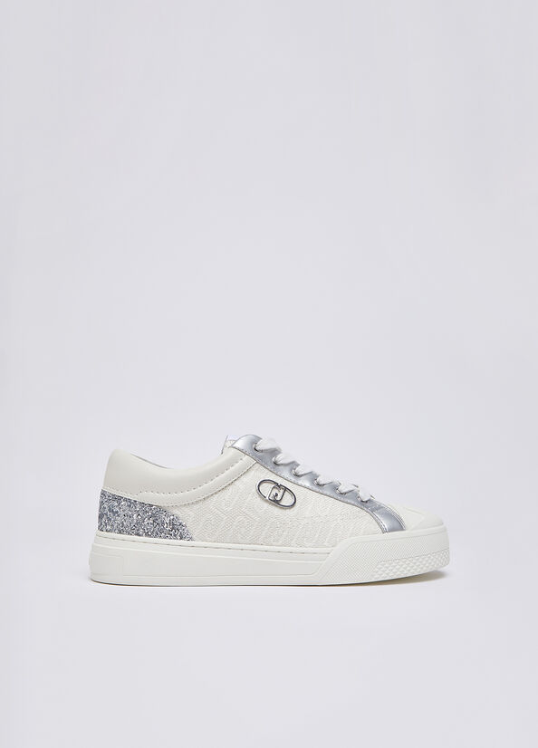 Sneakers monogram con glitter