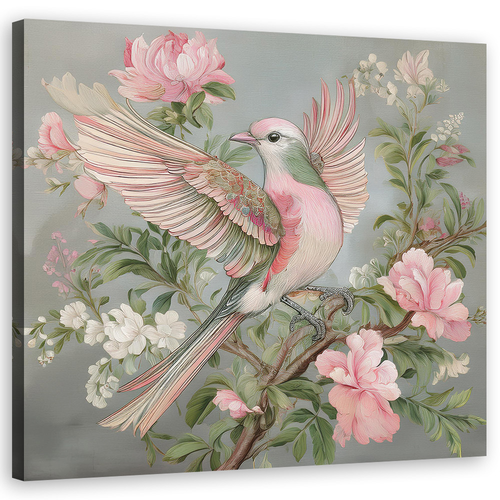 Feeby Obraz na płótnie, Ptak Shabby Chic 30x30