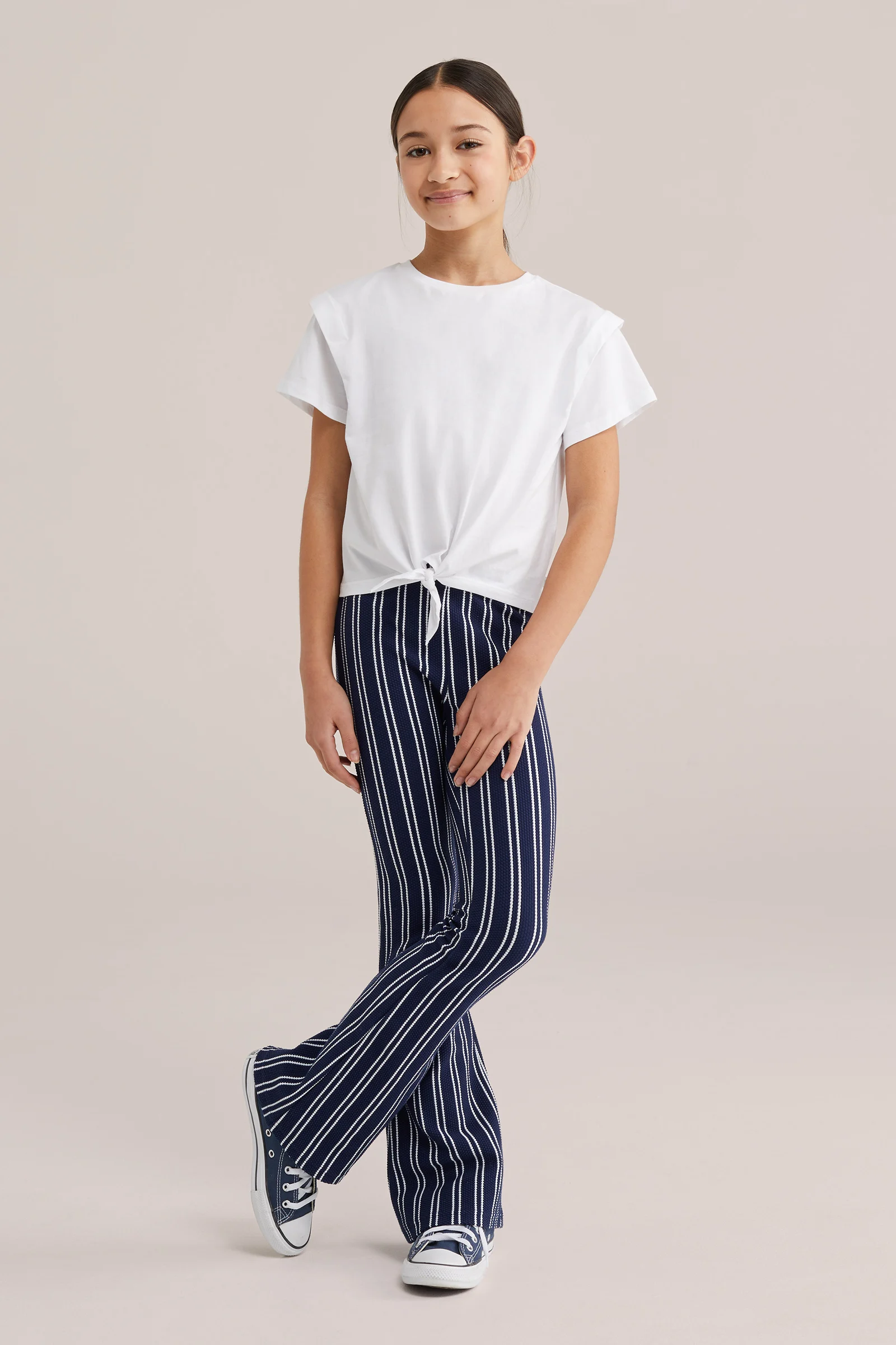 Meisjes T-shirt met knoopdetail