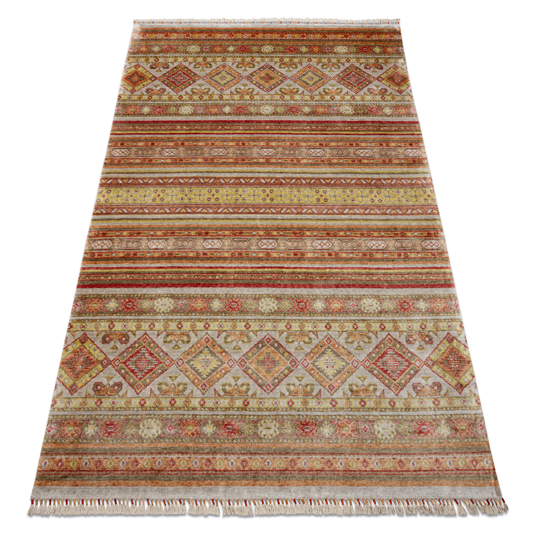 Dywan HERIZ A0986B Orientalny beż / bordo - z bambusowej 170x240 cm