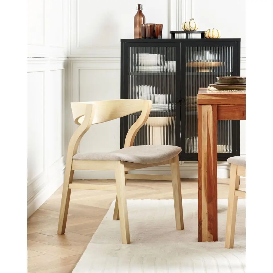 MAROA - Eetkamerstoel set van 2 - Beige - Polyester