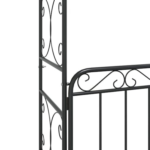NNEVL Garden Arch with Gate Black 108x45x235 cm Steel