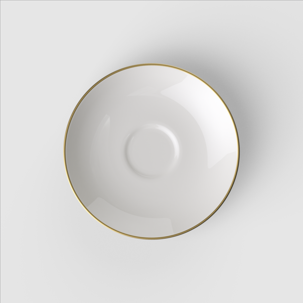 Anmut Coffee cup saucer - White, 6'', Premium Bone Porcelain