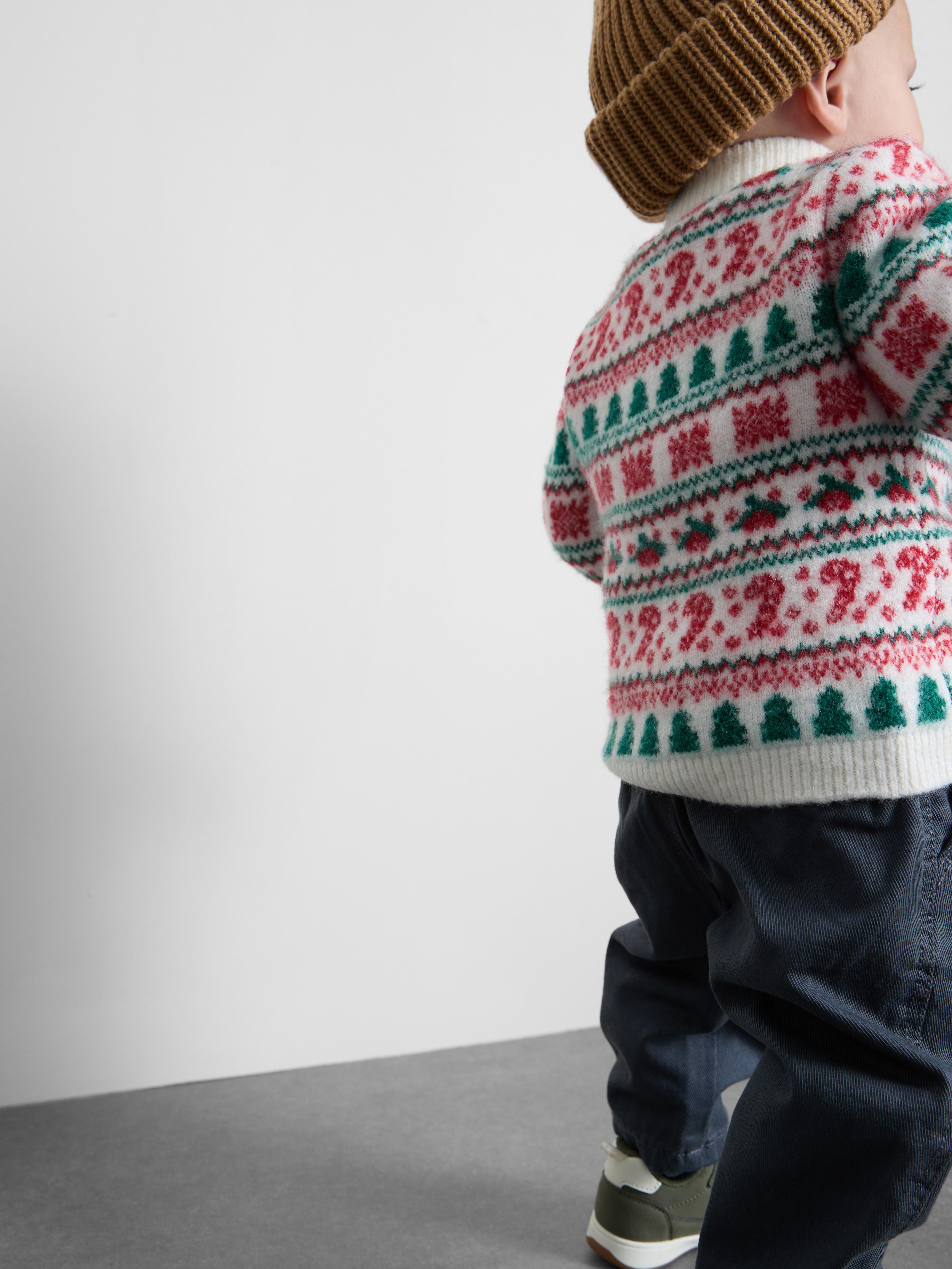 0-36mths | Baby's Candy Cane Fair Isle Family Christmas Sweater