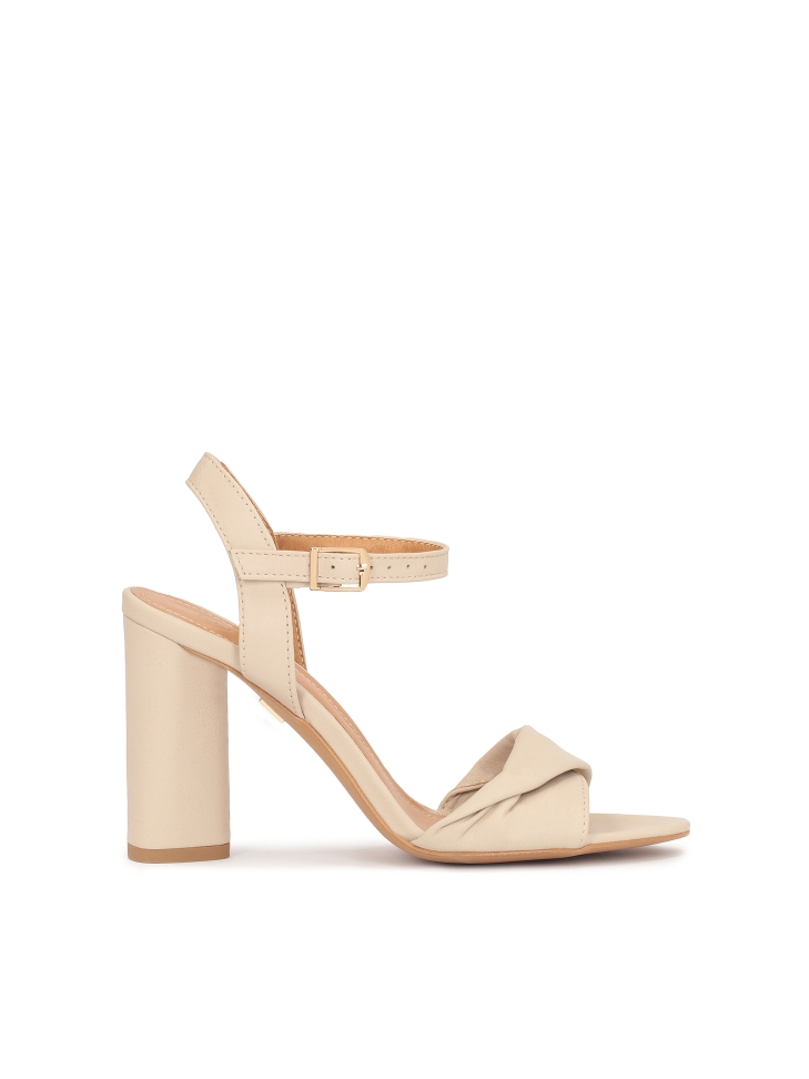 Leather sandals on an attractive heel